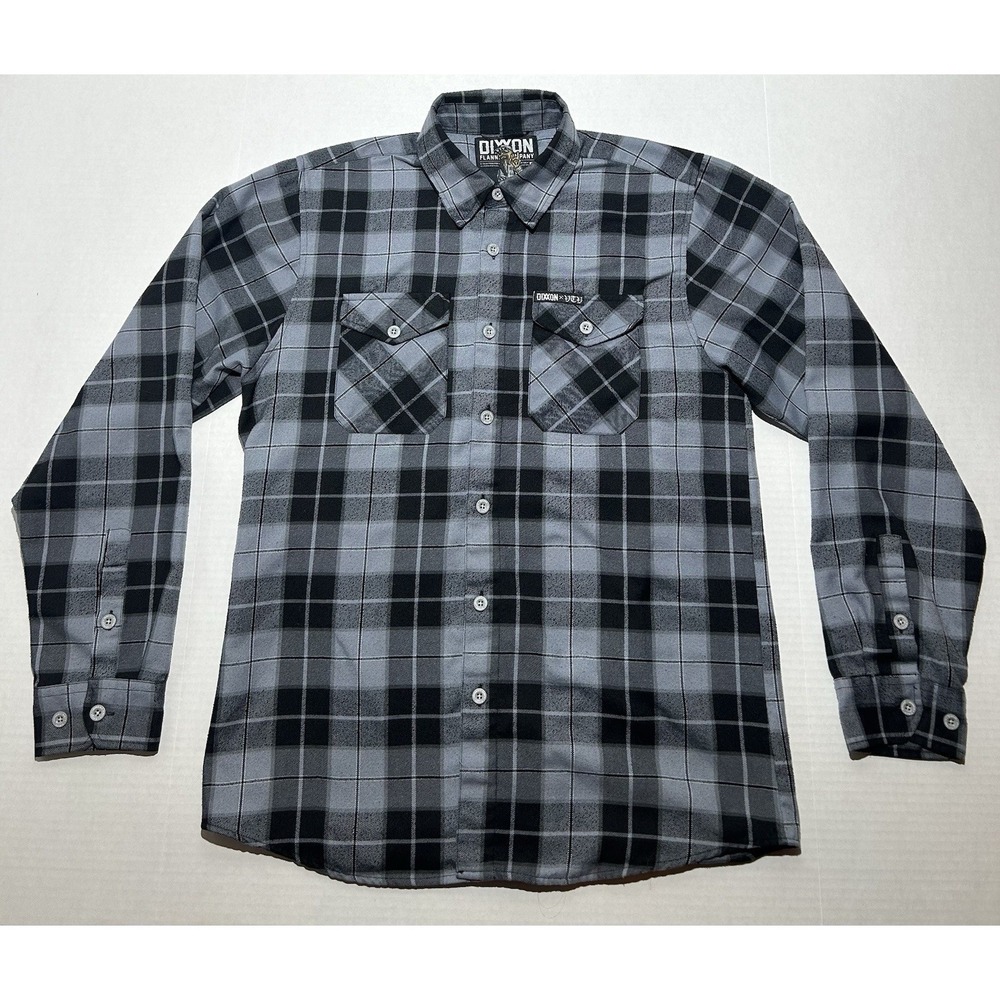 Dixxon Flannel V-Twin Visionary Shirt Mens Medium Gray Plaid Limited Edition EUC